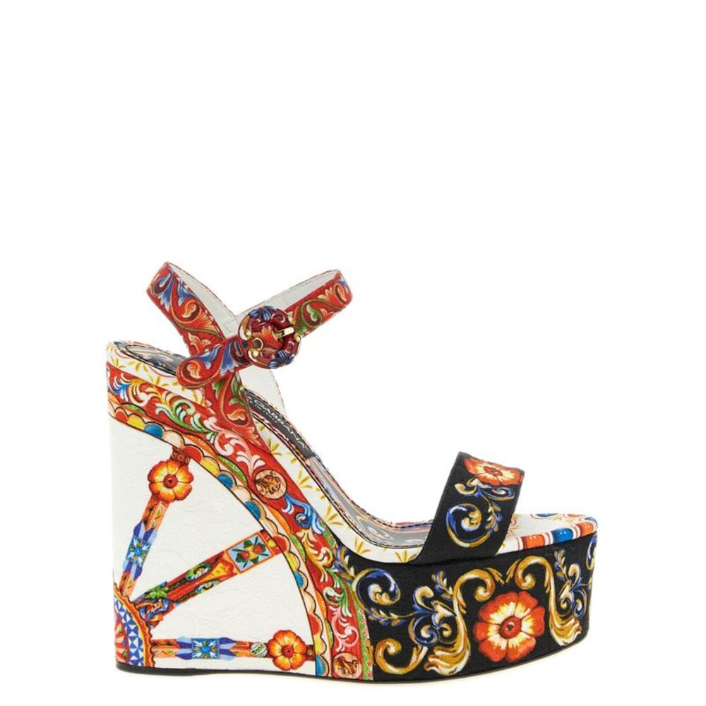Dolce & Gabbana Multicolor Viscose Wedge Women's Sandals